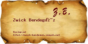 Zwick Bendegúz névjegykártya